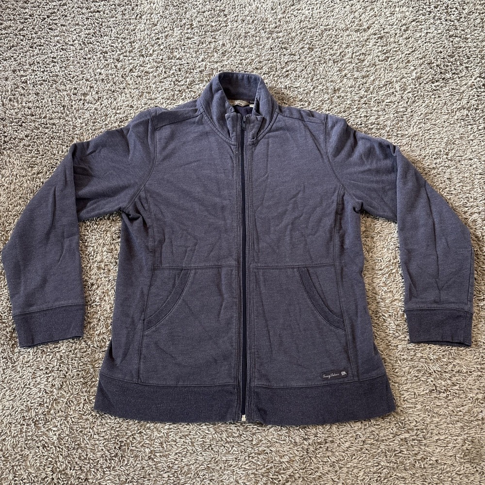 Tommy Bahama Jacket Womens Large 12/14 Purple Fleece Full Zip w Pockets Jacket